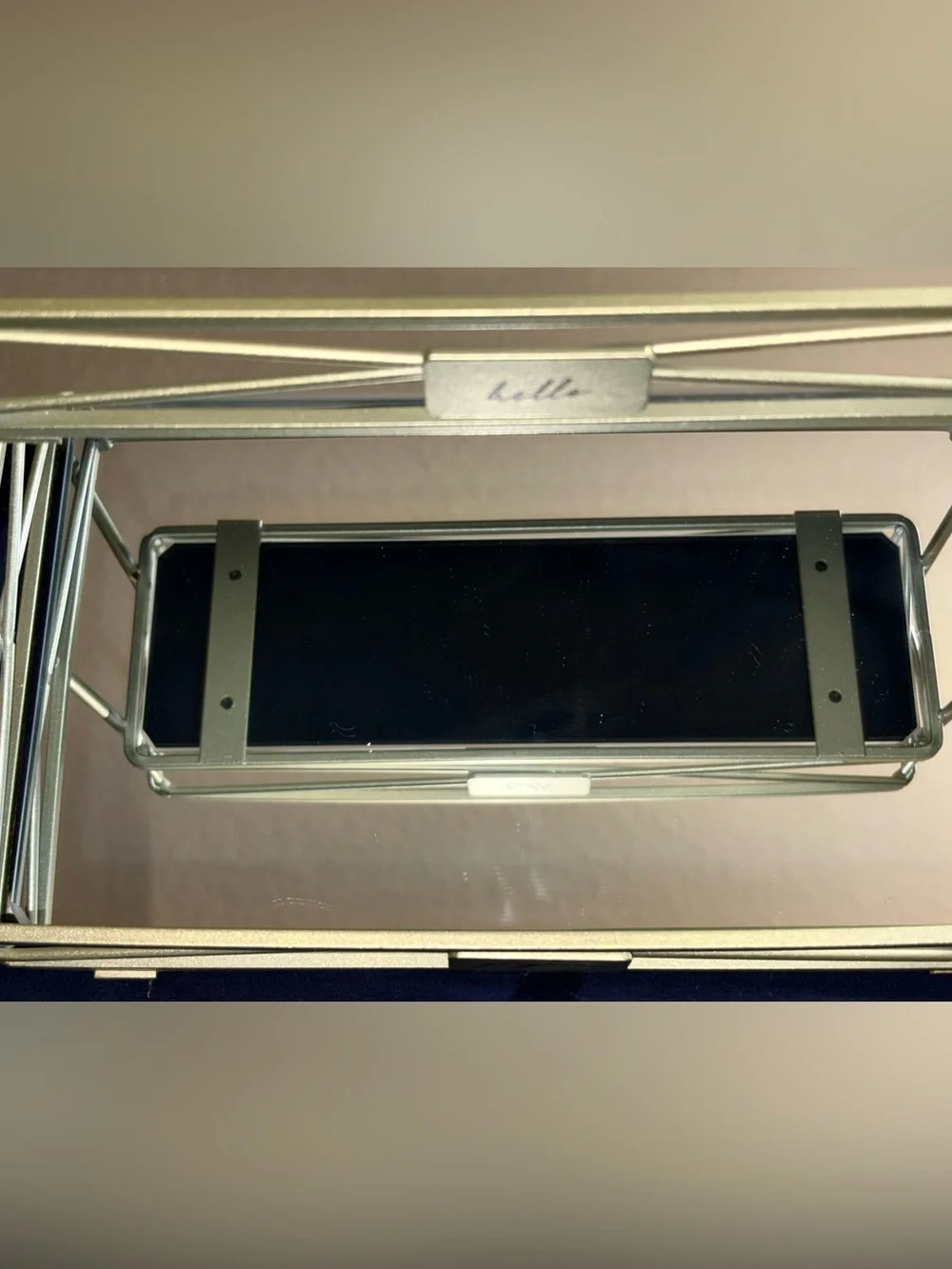Gold Metal Accent Tray with 'hello' and 'gorgeous' Plaques - Home Accents